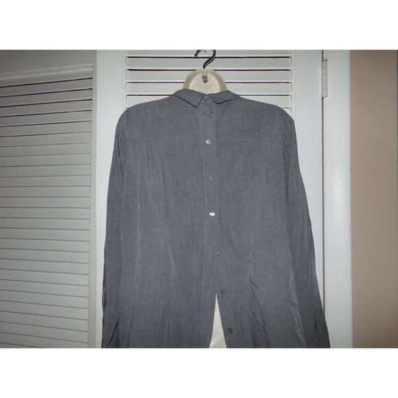 J Jill gray peter pan collar tunic size Medium Petite Back button Excellent - Picture 4 of 6